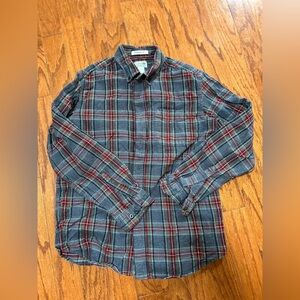 LL Bean medium flannel button down
Traditional fit red and gray plaid
